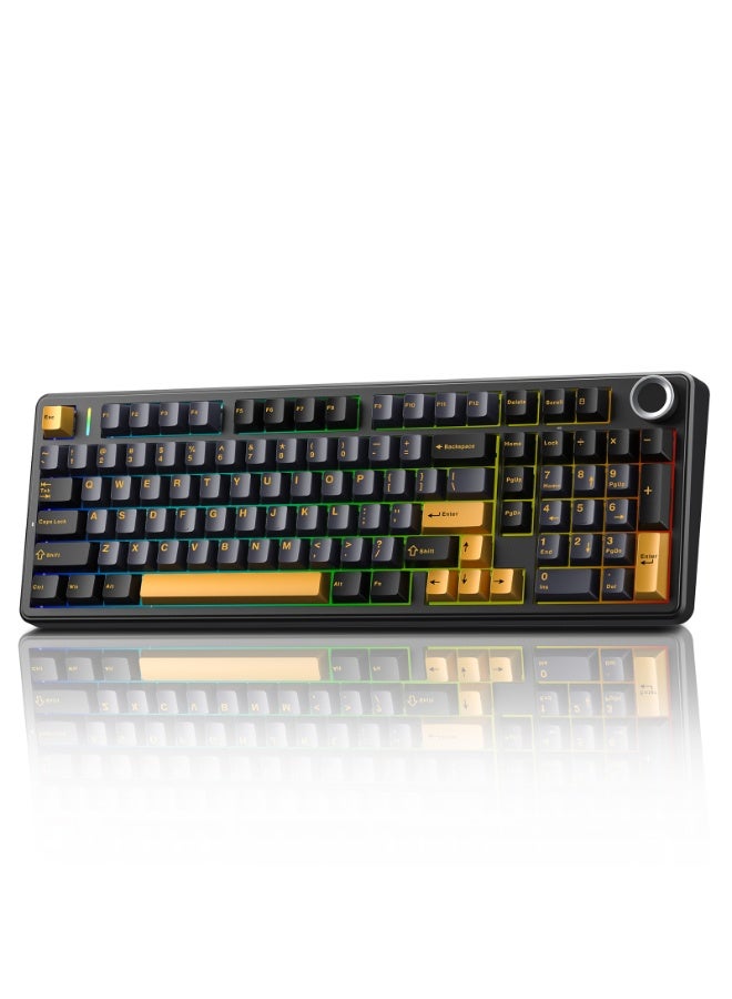 AULA F99 Pro Wireless Gaming Keyboard, Gasket Structure Tri-Mode Hot-Swappable Keyboard BT5.0/2.4GHz/USB-C, Pre-Lubed Switches, RGB Backlit PBT Keycaps for PC/Mac Gaming - Image 1